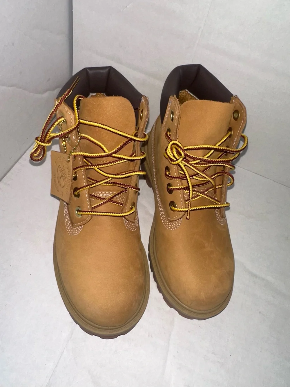 Timberland 12709 Youth 6-Inch Premium Waterproof Boots Wheat Nubuck Size 1